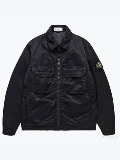 Compass Patch Shirt Zip Up Jacket Black - STONE ISLAND - BALAAN 2