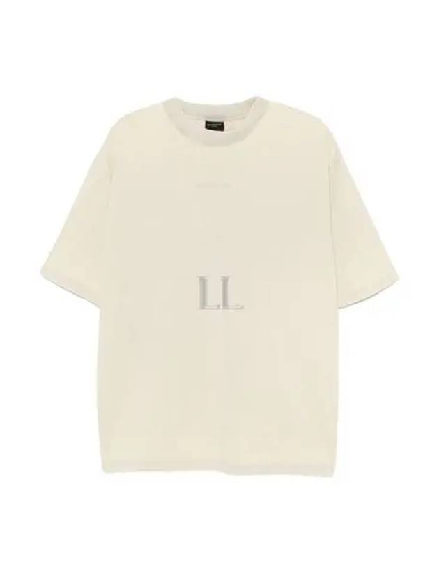 Embroidered Logo Short Sleeve T-Shirt Cement Grey - BALENCIAGA - BALAAN 2