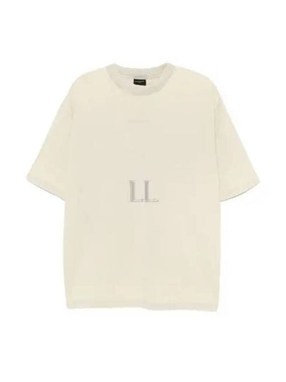 Embroidered Logo Short Sleeve T-Shirt Cement Grey - BALENCIAGA - BALAAN 2