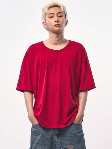 Seawear Oversized Silket Scoop Neck T-Shirt Red - C WEAR BY THE GENIUS - BALAAN 1