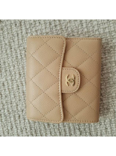 Classic snap half wallet beige gold AP0213 - CHANEL - BALAAN 1