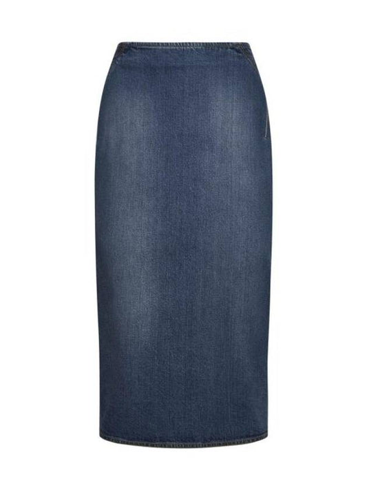 Short Skirt AA9J04975T536 525 BLEU VINTAGE - ALAIA - BALAAN 1