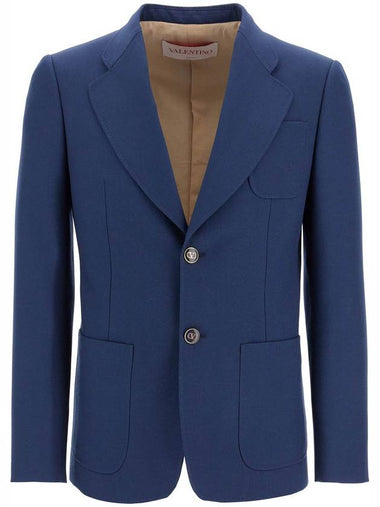 slim fit wool gabardine jacket - VALENTINO - BALAAN 1