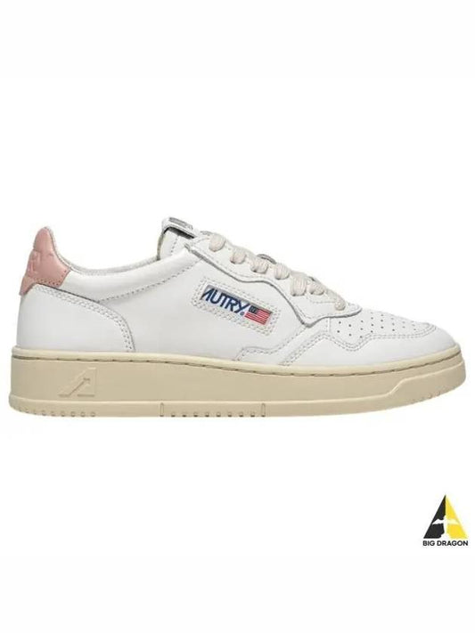 Medalist Pink Tab Leather Low Top Sneakers White - AUTRY - BALAAN 2