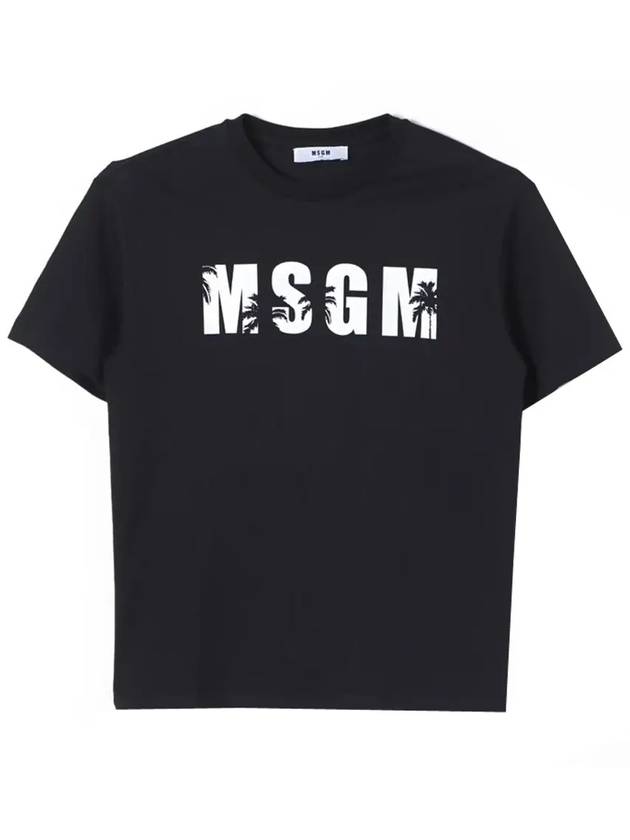 Kids Logo Printing T Shirt Black S4MSJBTH205 110 - MSGM - BALAAN 2