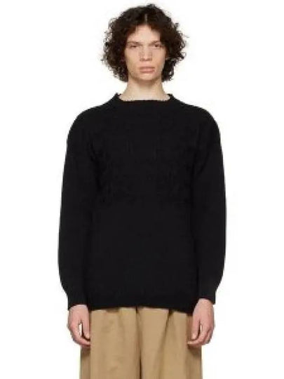 Men's Textured Panel Knit Top Navy - MAISON MARGIELA - BALAAN 2