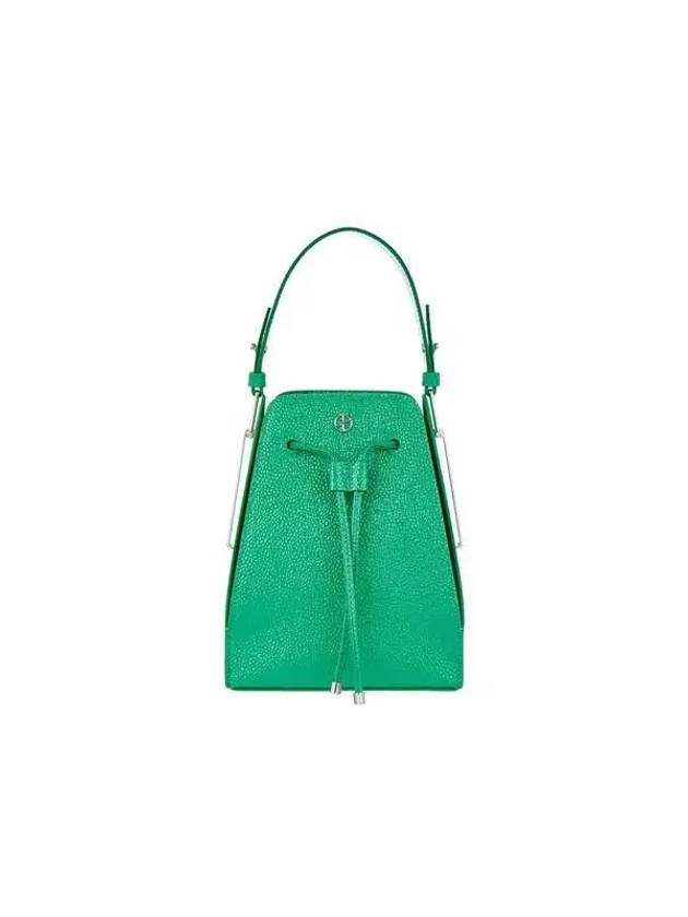 Women s Textured Leather Small Bucket Bag Green 271532 - GIORGIO ARMANI - BALAAN 1