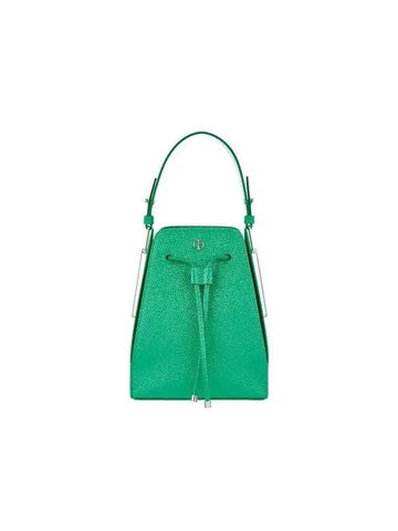 Women s Textured Leather Small Bucket Bag Green 271532 - GIORGIO ARMANI - BALAAN 1