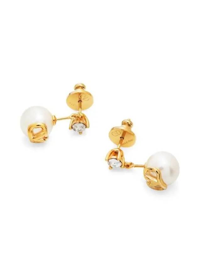 Valentino 5W2J0W80 HJY Y49 J0W80 Garavani V logo crystal pearl earrings - RED VALENTINO - BALAAN 4