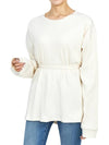 Women's Show Organic Cotton Long Sleeve T-Shirt Offwhite - BASERANGE - BALAAN 8