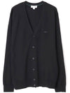 Vneck Wool Cardigan Black - LACOSTE - BALAAN 4