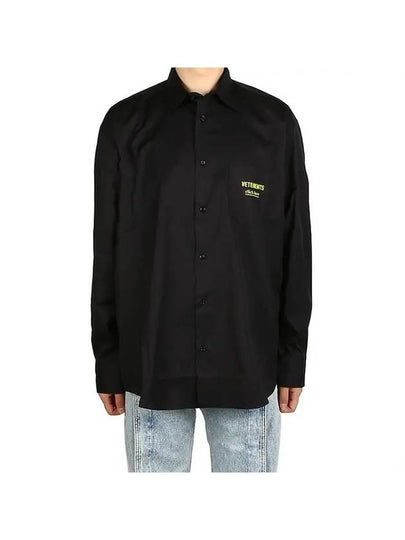 Click Here Logo Cotton Long Sleeve Shirt Black - VETEMENTS - BALAAN 2