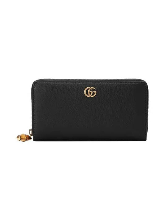 GG Bamboo Zipper Around Long Wallet Black - GUCCI - BALAAN 2