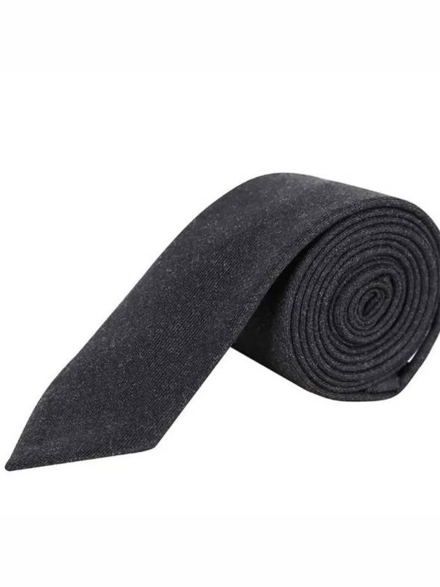 Super 120S Twill Tie  Black - THOM BROWNE - BALAAN 3