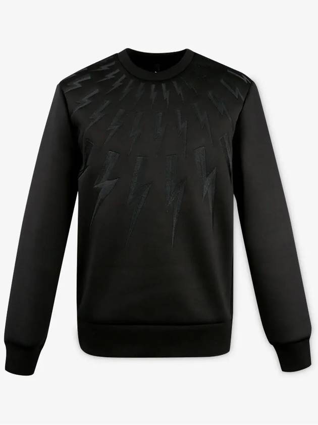 Men's Neoprene Thunder Black Sweatshirt PBJS204E E508C 01 - NEIL BARRETT - BALAAN 3