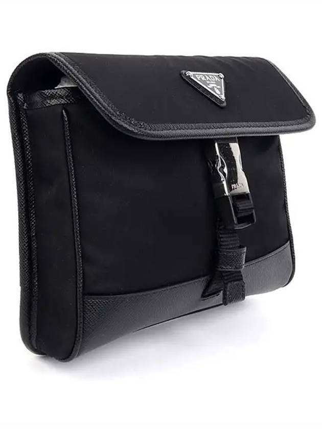 Re-Nylon Saffiano Leather Smartphone Case Cross Bag Black - PRADA - BALAAN 5