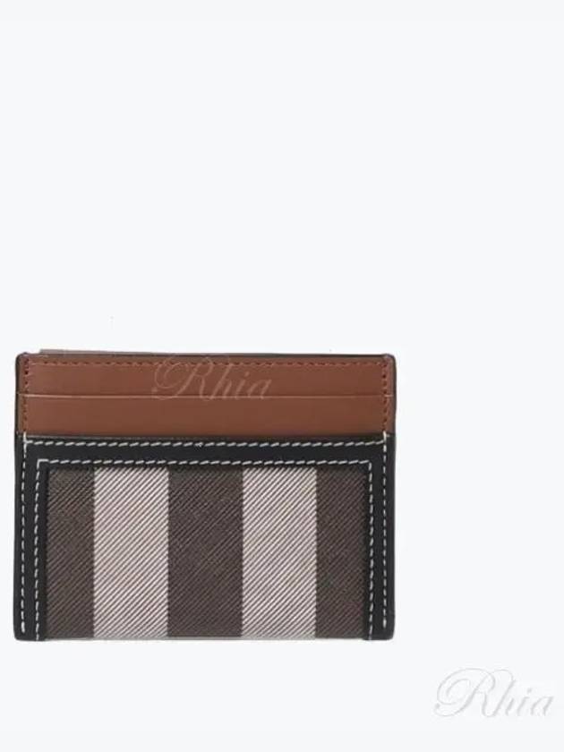 Check Two-Tone Leather Card Wallet Dark Birch Brown - BURBERRY - BALAAN 2