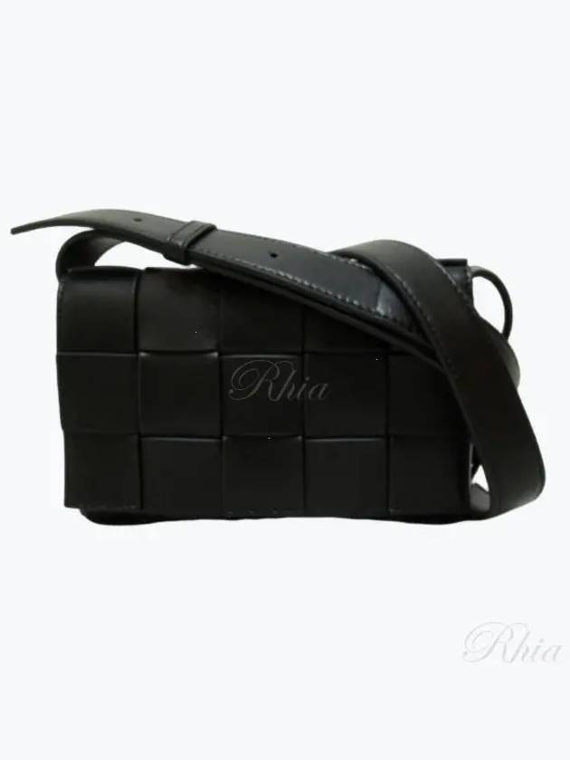 Cassette Intrecciato Small Cross Bag Black - BOTTEGA VENETA - BALAAN 2