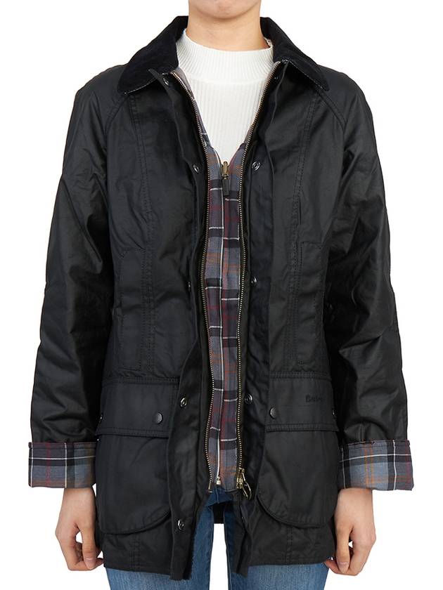 Beadnell Wax Zip-up Jacket Black - BARBOUR - BALAAN 5