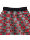 Women's GG Boucl? Pied de Full Wool H-Line Skirt Black Red - GUCCI - BALAAN.