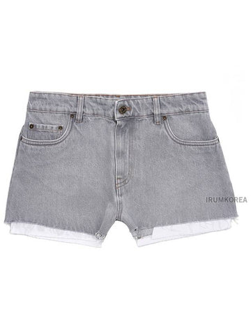 Women's Denim Shorts Grey - MIU MIU - BALAAN 1