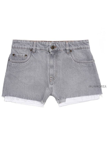 Women's Denim Shorts Grey - MIU MIU - BALAAN 1