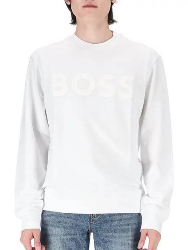 Logo Print Relax Fit Sweatshirt White - HUGO BOSS - BALAAN 2