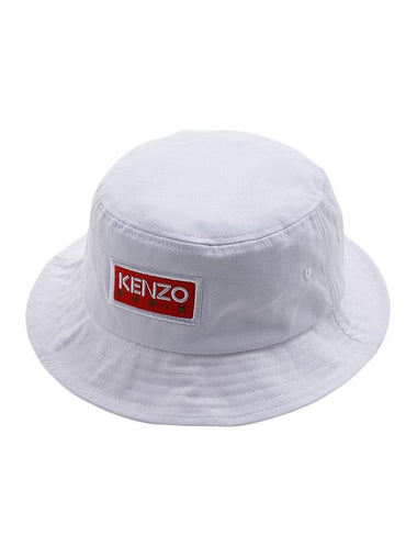 Logo Paris Sun Patch Cotton Bucket Hat White - KENZO - BALAAN 1