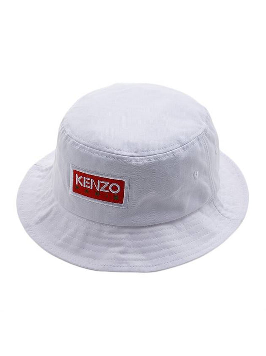 Logo Paris Sun Patch Cotton Bucket Hat White - KENZO - BALAAN 2