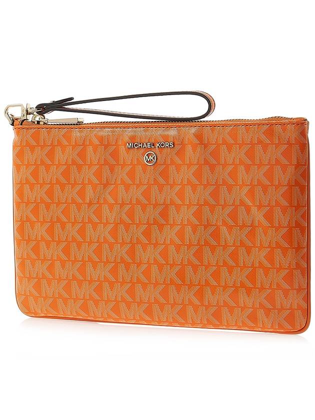 Jet Set Monogram Leather Clutch Bag Orange - MICHAEL KORS - BALAAN 3