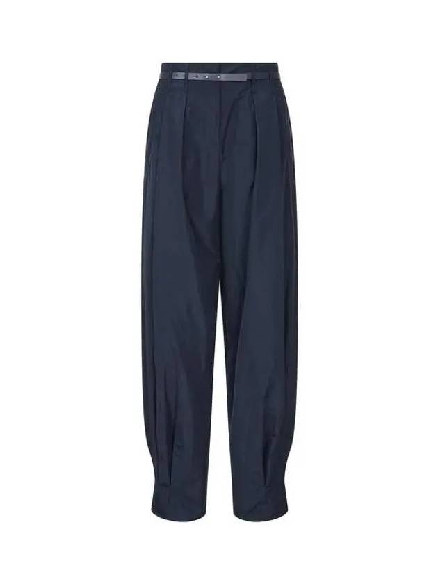 Women s Belted Pleated Baggy Pants Navy - GIORGIO ARMANI - BALAAN 1