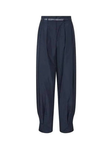 Women s Belted Pleated Baggy Pants Navy - GIORGIO ARMANI - BALAAN 1