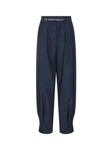 Women s Belted Pleated Baggy Pants Navy - GIORGIO ARMANI - BALAAN 1