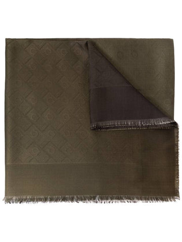 FERRAGAMO Scarf With Monogram, Women's, Green - SALVATORE FERRAGAMO - BALAAN 1