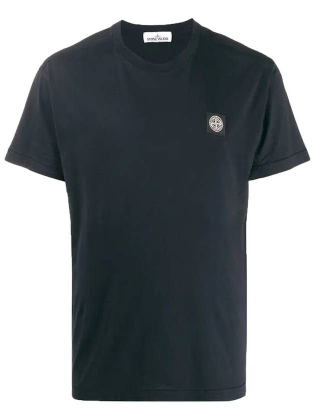 Logo Patch Short Sleeve T-Shirt Navy - STONE ISLAND - BALAAN 3