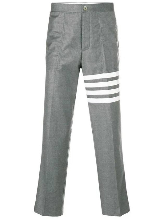 Men's 4 Bar Chino Straight Pants Grey - THOM BROWNE - BALAAN 2