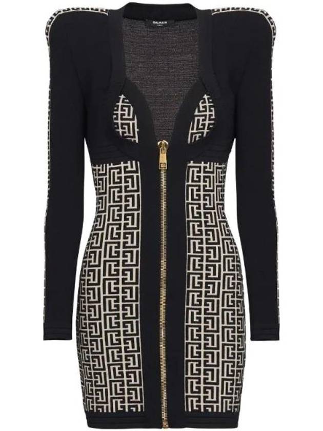 PB Monogram Mini Dress AF1R8475KB02 - BALMAIN - BALAAN 1