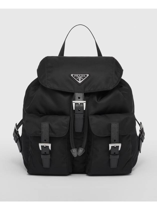 Triangle Logo Re Nylon Small Backpack Black - PRADA - BALAAN 2