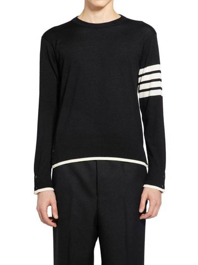 4-Bar Knit Top Black - THOM BROWNE - BALAAN 2