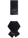 Triangle Logo Zipper Pocket Muffler Black - PRADA - BALAAN 7