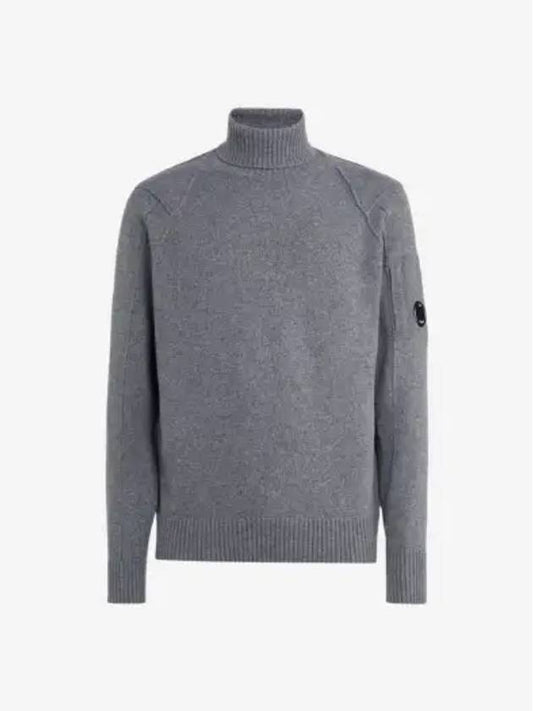 Lens Detail Lambswool Turtleneck Grey - CP COMPANY - BALAAN 2