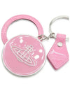 ORB Logo Patterned Leather Key Holder Pink - VIVIENNE WESTWOOD - BALAAN 5