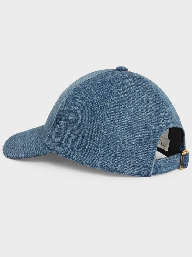 Triomphe Union Wash Denim Ball Cap Blue - CELINE - BALAAN 5