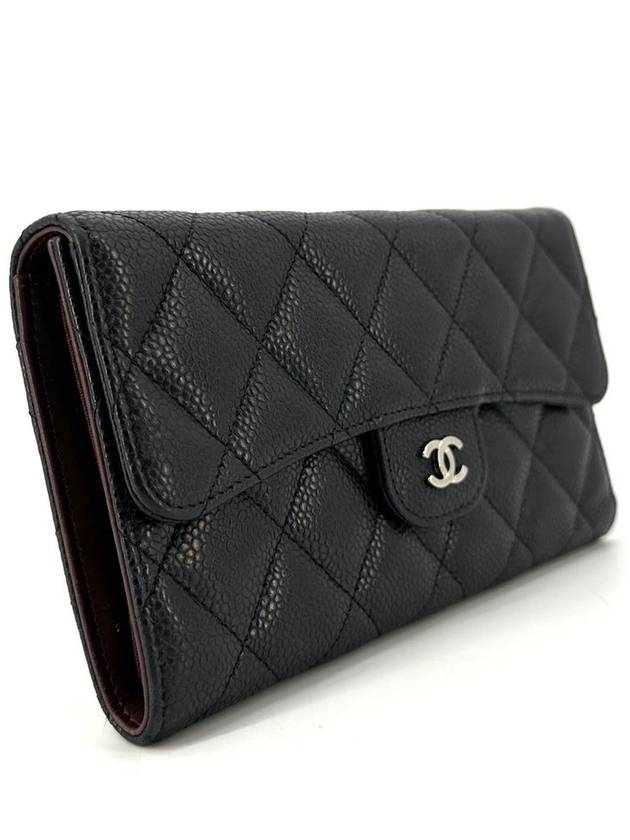 Classic caviar silver flap long wallet - CHANEL - BALAAN 4