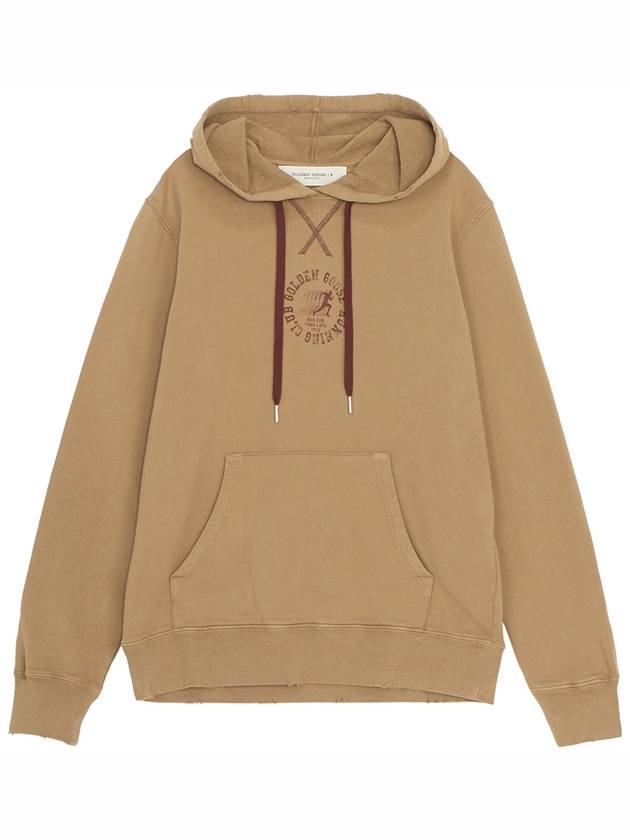 Logo Print Cotton Hoodie Malt - GOLDEN GOOSE - BALAAN 2