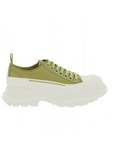 Lace-Up Two-Tone Chunky Low-Top Sneakers Green - ALEXANDER MCQUEEN - BALAAN 1