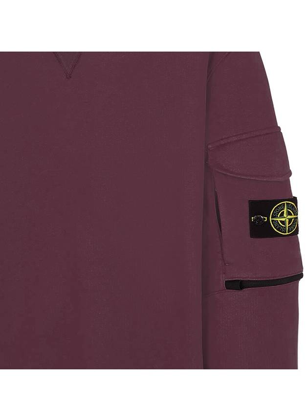 22SS 761561151 V0011 Wappen Patch Zipper Pocket Sweatshirt Burgundy Men's Sweatshirt TJ - STONE ISLAND - BALAAN 5