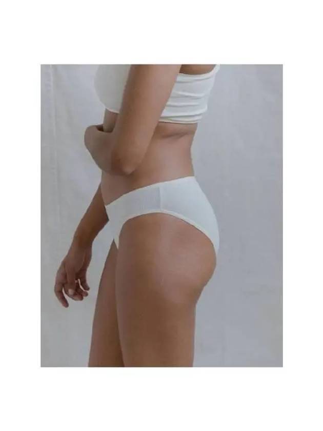 BELL rib cotton panties UNBE RB SP23 Off White - BASERANGE - BALAAN 4