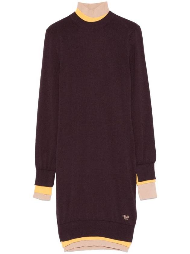 Fendi Multi Layer Wool Fitted Dress Clothing - FENDI - BALAAN 1