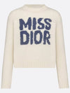 Miss Dior Graffiti Cashmere Silk Knit Top Blue Ecru - DIOR - BALAAN 2